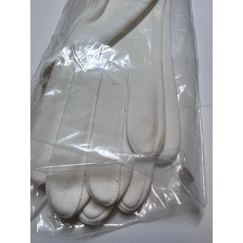 White Martinis Gloves Vintage Flowers Small